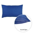 thumbnail image 3 of Honey Set of 4 Decorative Throw Pillow Cover Solid Color 12" x 20" Sapphire Blue Lumbar Pillowcase for Couch, Bedding, 3 of 3