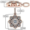 thumbnail image 3 of Nana Forever Love Dancing Stone Flower Pendant Pure Brilliance Zirconia w/22" Adj Box Chain - Rose Gold Plated, 3 of 7