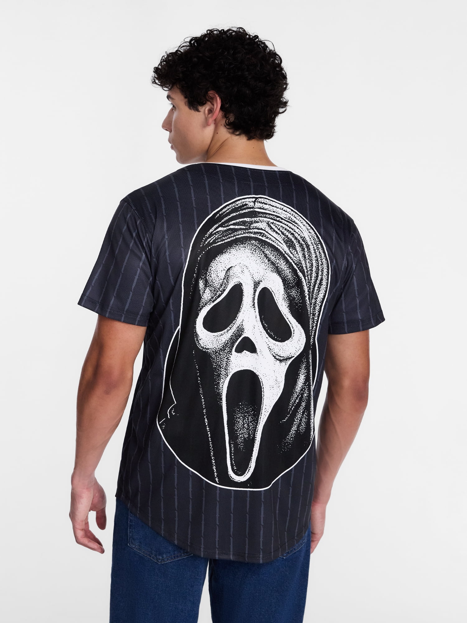 Ghostface Men's and Big Men's Front Back Graphic Baseball Jersey, Sizes S-3XL