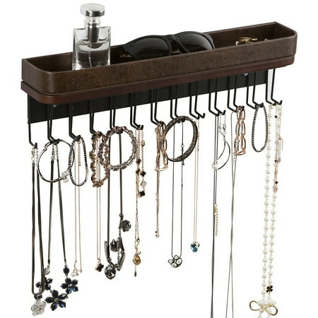 necklace jewelry holder hooks organizer hanging bracelet mount hanger brown necklaces rack inches walmart jackcubedesign cube jack accessory bracelets accessories