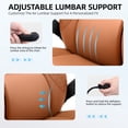 thumbnail image 5 of FASTES Leather Office Chair Big and Tall Desk Office Chair, 500lbs Computer Chair Ergonomic Extra Wide Gaming Chair with Adjustable Lumbar Support 5D Flip Arms,Brown, 5 of 10