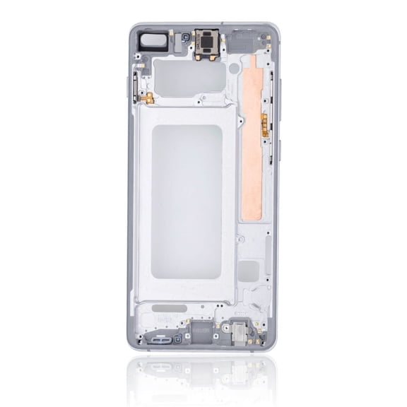 Replacement Mid-Frame Housing Compatible For Samsung Galaxy S10 Plus (With Small Parts) (Prism White)