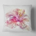 thumbnail image 2 of Designart Beautiful Pink Flower Watercolor - Floral Throw Pillow - 16x16, 2 of 5