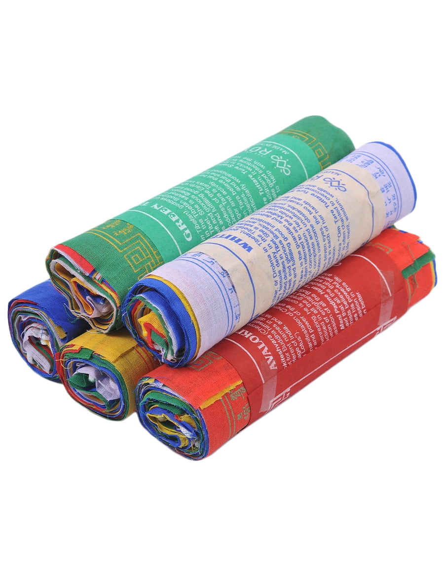 The Collection Royal Tibetan Prayer Flags Outdoor, Zen Flag, Colorful Buddhist Banner, Chakras Flags, Sacred Geometry Flag, Made in Nepal Wind Horse Flag, Traditional Mantras ( Manjushree)