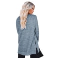 thumbnail image 5 of TEMOFON Casual Long Sleeve for Womens Tunic Top with Pockets Loose Fit Soft Knit Pullover Sweater Blue Color, 5 of 6