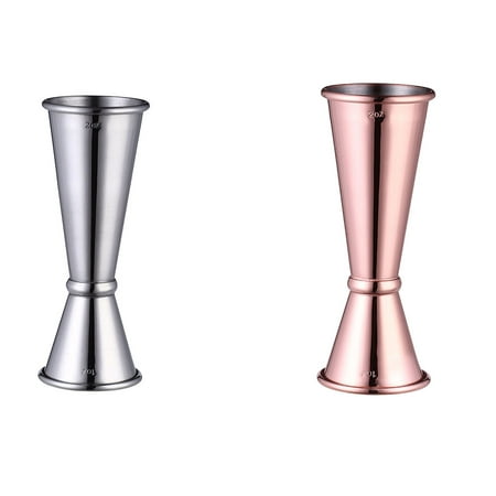 

XFLWAM 304 Stainless Steel Ounce Glass Wine Measurer Double Head Cocktail Glass 30/60ML