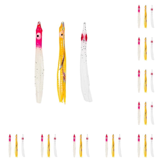 Wosthever 10pcs Artificial Squid Baits Lure Hook with Luminous Night Incisive Waterproof Fish Light Tackles for Enticement Usage 10piezas
