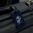 thumbnail image 4 of Marine Corps USMC Semper Fidelis Blue White Logo Officially Licensed Rectangle Leather Luggage Card Suitcase Carry-On ID Tag, 4 of 8