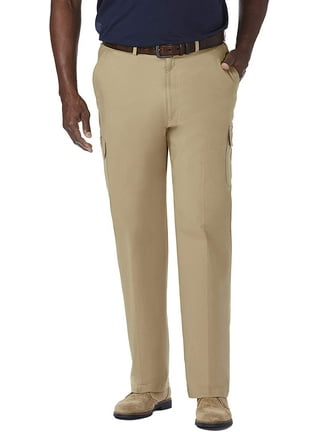 Men's Relaxed Fit Cargo Pants With Stretch Cargo Pant With Stretch Solid  Black M 