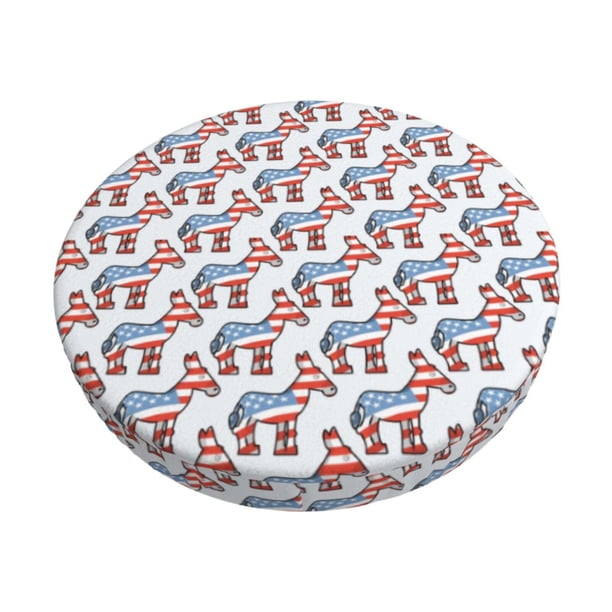 Disketp Donkey Funda Redonda para Taburete, Funda de Cojín para Silla de Bar Suave y Elástica-12 inch