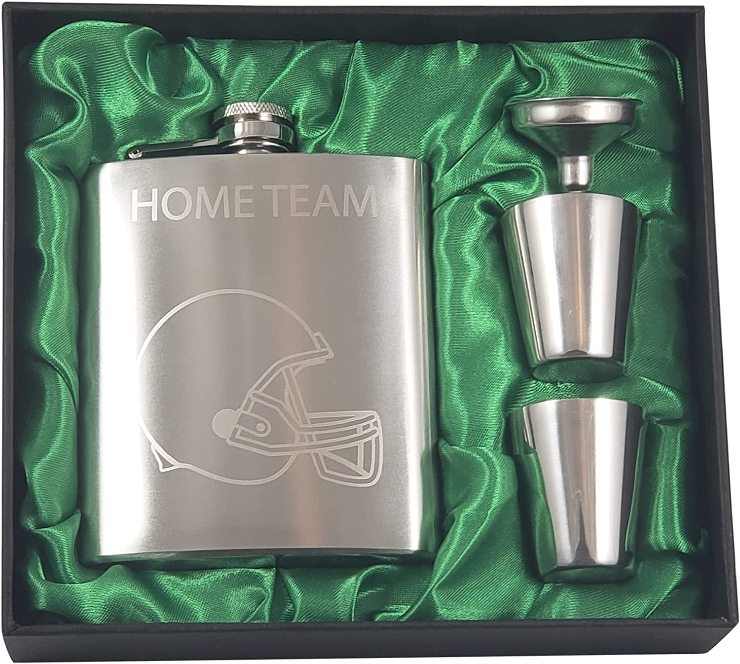 Football "Home Team" Flask 7 oz Flask Gift Set