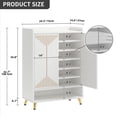 thumbnail image 6 of Dextrus Shoe Cabinets with Adjustable Shelves & Doors, 7-Tier White Modern Shoe Storage Cabinet, 6 of 12