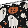 thumbnail image 3 of Black Halloween Ghosts and Pumpkins Shower Curtain 36"x72" ,Bathroom Decorative Shower Curtains Set with 12 Hooks,Modern Waterproof Washable Shower Curtain, 3 of 6