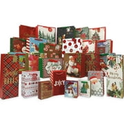 612 Vermont Christmas Gift Bags, Bulk Set Assorted Sizes (Pack of 25 Bags)