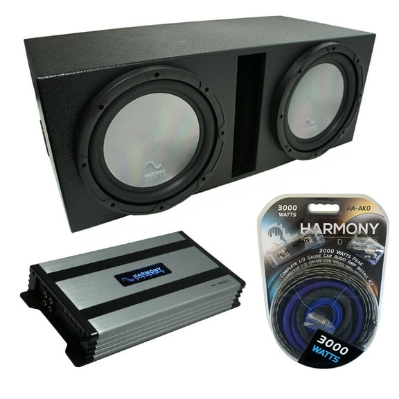 Universal Car Stereo Rhino Coated Ported Dual 10" Harmony A102 Sub Box HA-A800.1