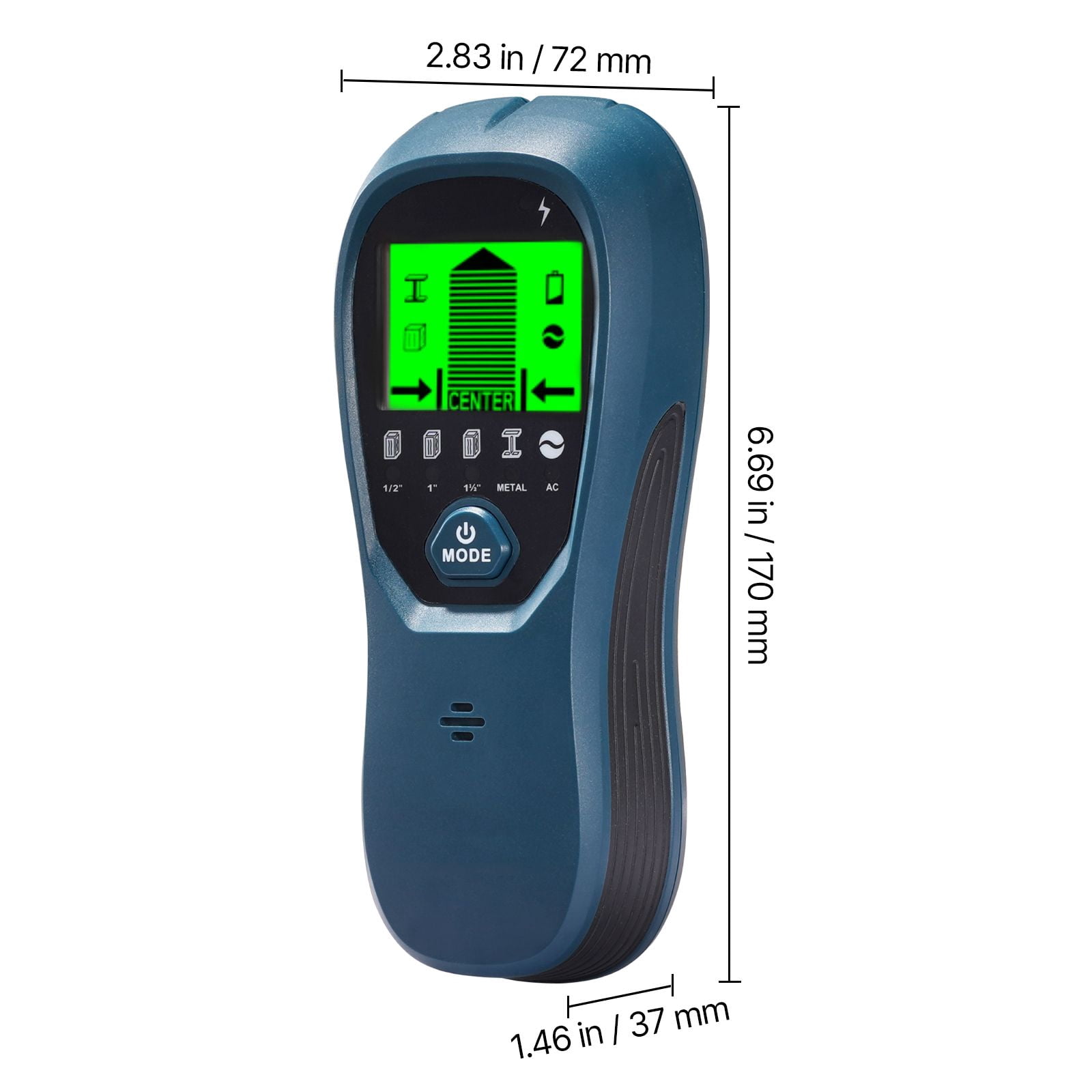 Stud Finder Wall Scanner, 5 in 1, Electronic Wall Stud Detector with Smart Sensor, High-Definition LCD Display and Audio Alarm, for the Center and Edge of Metal, AC Wire, Joists, Pipes, Blue