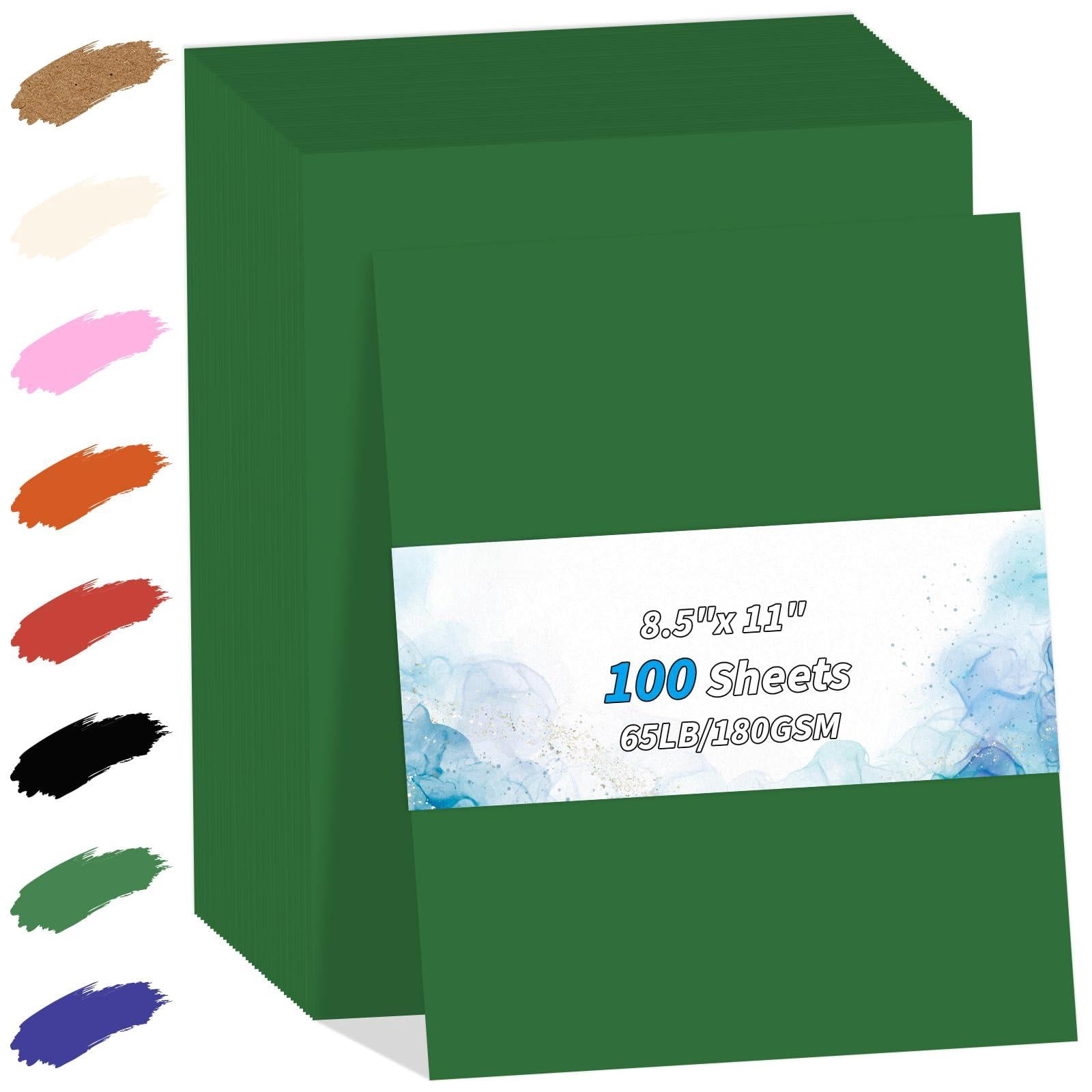 Dark Green Cardstock Paper 8.5'' X 11''  100 Sheets 180gsm/65 Lb Printer Cover Card Stock Construction For Making Printing Craft Drawing Scrapbooking School Supplies