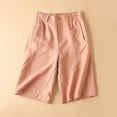 thumbnail image 2 of Besolor Cotton Linen Dress Shorts for Women High Waist Loose Straight Leg Shorts Knee Length Pockets 2024 Summer Clothes, 2 of 6