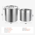 thumbnail image 5 of KFFKFF Silver Stockpot in Stainless Steel, Cooking Pot of 84 Quart Capacity, Kitchenware Sauce Pot inclusive of Basket, Lid, and Handle, Robust Commercial Grade Stock Pot, Sanding Finish, 5 of 8