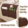 thumbnail image 3 of 3 or 4 or 5 Pieces Sofa Headrest Cover for Recliner Chair with Storage Pockets Non Slip Armrest Cover Fuzzy Couch Cover Washable Furniture Protector, 3 of 7