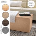 thumbnail image 6 of Simplify Faux Linen Double Folding Storage Ottoman in Camel, 6 of 10