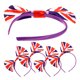 thumbnail image 1 of 5 diademas decorativas con lazo y broche para el pelo con elementos de la bandera británica para festivales británicos., 1 of 6