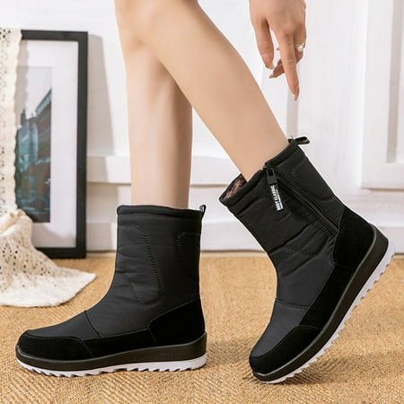 

Yinguo Women Shoes Cold Proof Snow Boots Wool Warm Snow Boots Casual Shoes Fashion Soft Soled Ski Boots