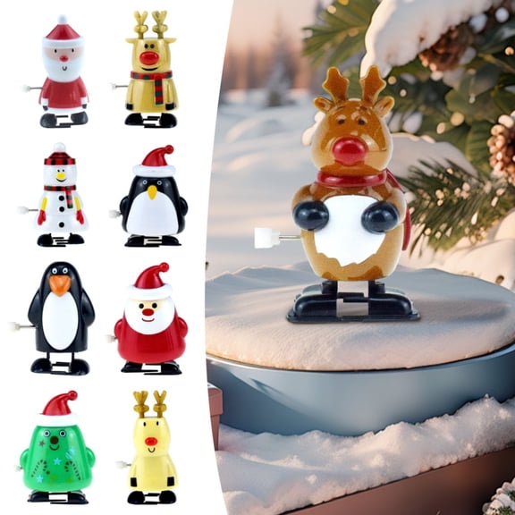 RUIG 9 pcs Christmas Wind Up Toys, Christmas Toys Party Favors Clockwork Toys, Christmas Stocking Stuffers Wind Up Toys Assortment for Christmas Party Favors Goody Bag Filler