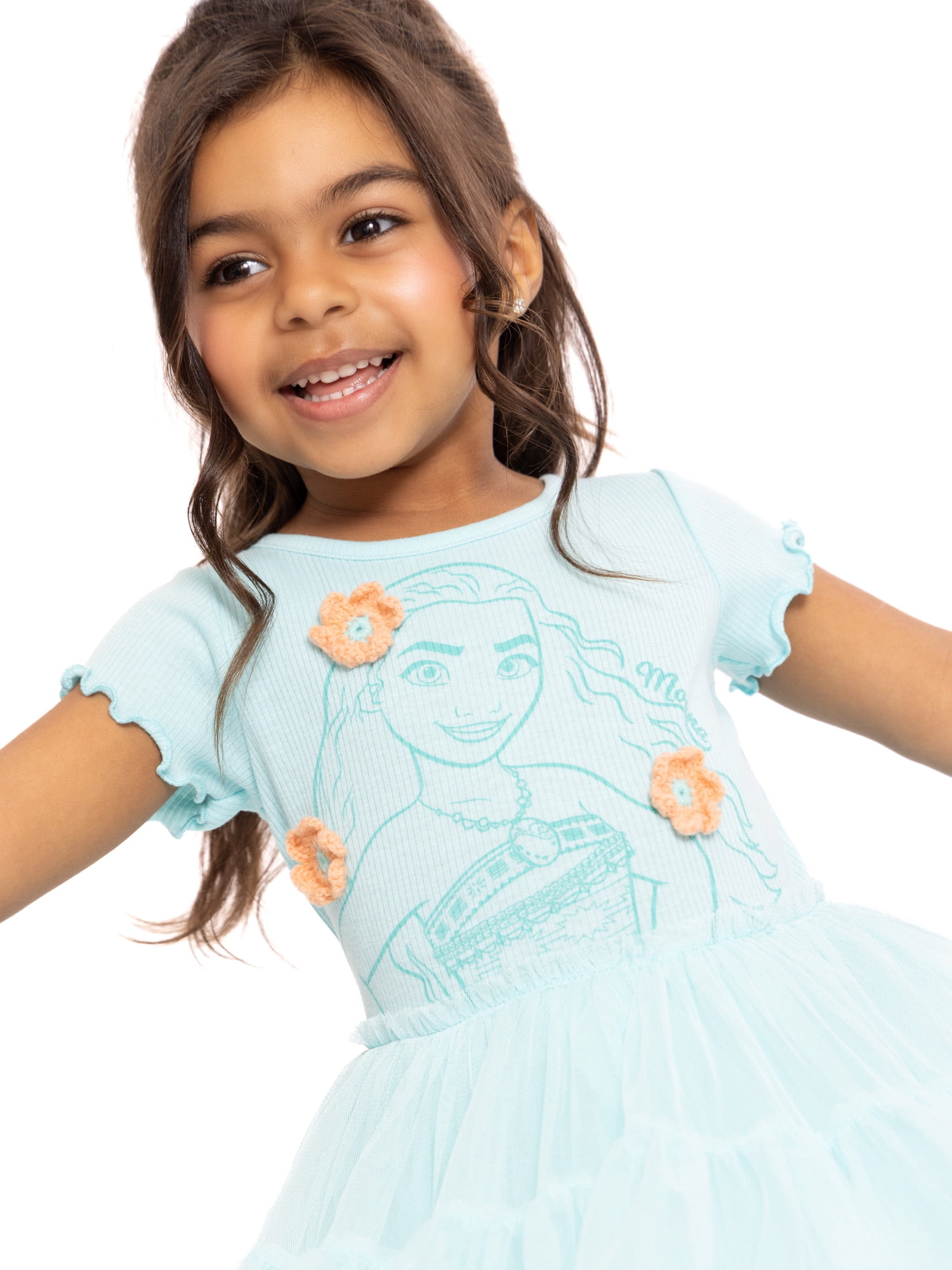 Moana Toddler Girls Graphic Tutu Dress with Short Sleeves, Sizes 12M-5T