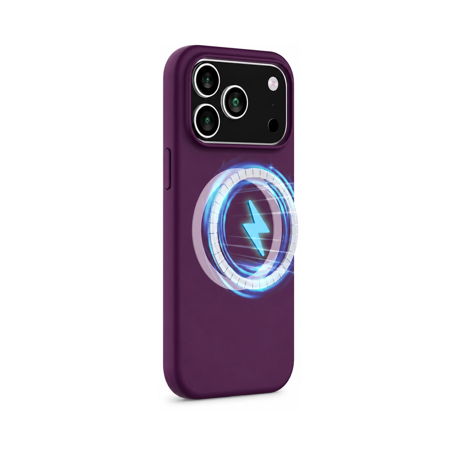 Flexible Silicone Wireless Charging Case for iPhone 17 Pro Max - Purple