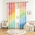 thumbnail image 2 of DaShan Rainbow Ombre Blackout Window Curtains for Living Room,Pink Orange Thermal Insulated Grommet Drapes,52x84 Inch,Set of 2, 2 of 2