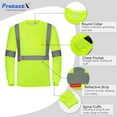thumbnail image 2 of ProtectX High Visibility Long Sleeve Shirts Reflective Hi Vis Safety Shirt for Men Class 2 Construction Shirt 1 Pack Green Small, 2 of 5