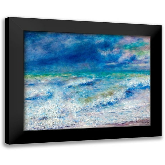 Renoir, Pierre-Auguste 14x12 Black Modern Framed Museum Art Print Titled - Seascape 1897