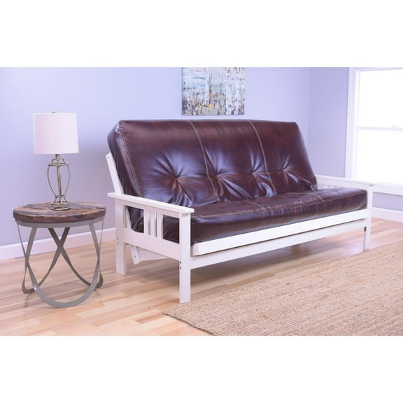 Full Size Futon Frame & Mattress Set - Hardwood Futon Sofa Bed - 79"L x 37"D