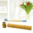 thumbnail image 2 of LOVEVER Natural Bamboo Toothbrush Biodegradable Wooden Eco-friendly Toothbrush with Bamboo Storage Tube(Blue), 2 of 10