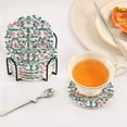 thumbnail image 5 of Simple Vines and Small Flowers Drink Coasters with Holder Absorbent Coaster for Coffee Table Room Decor 6 Pack, 5 of 7