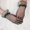 thumbnail image 5 of Verde oscuro: guantes cortos de mujer para bailes de graduación, fiestas de té y bodas, 5 of 5