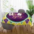 thumbnail image 6 of Coolnut Mardi Gras Tablecloth, Waterproof Washable Polyester Square Table Cover, Durable Tablecloth for Kitchen Dining Table Party Decor, 60"X 108", 6 of 7