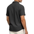 thumbnail image 4 of GrmtClth Shirts for Men 2026 Loose Fit Collared Tops Comfortable Short Sleeve Polo Shirts Fashion Button Down Tee with Pocket Black 2XL, 4 of 4