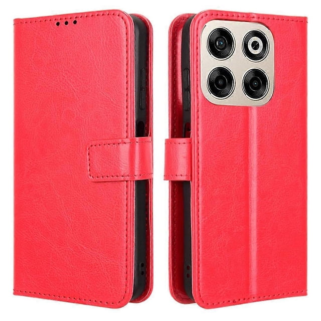 For ZTE Blade V70 nubia V70 Case Crazy Horse Texture PU Leather Phone Wallet Cover - Black