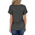 thumbnail image 3 of Summer Women's T-shirt Solid Black White Tops with Pocket Short Sleeves V Neck T Shirt Casual Basic Tees, 3 of 6