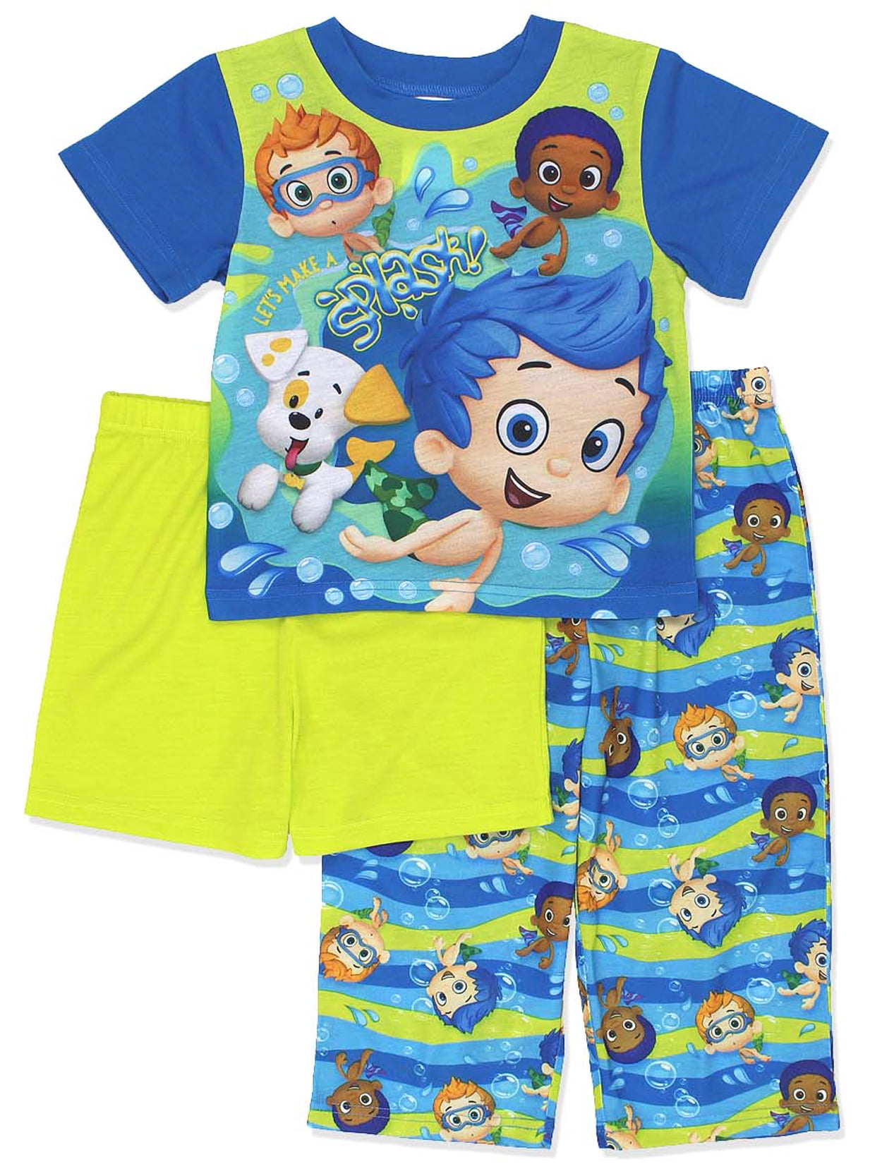 Nickelodeon Bubble Guppies Toddler Boys 3 Piece Pajamas Set 21ns022ezs Walmart Com Walmart Com