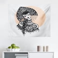 thumbnail image 1 of Yoga Tapestry, Silhouette of a Yoga Lady in Lotus Pose Meditating Design, Fabric Wall Hanging Decor for Bedroom Living Room Dorm, 2 Sizes, Pale Orange Black, by Ambesonne, 1 of 1