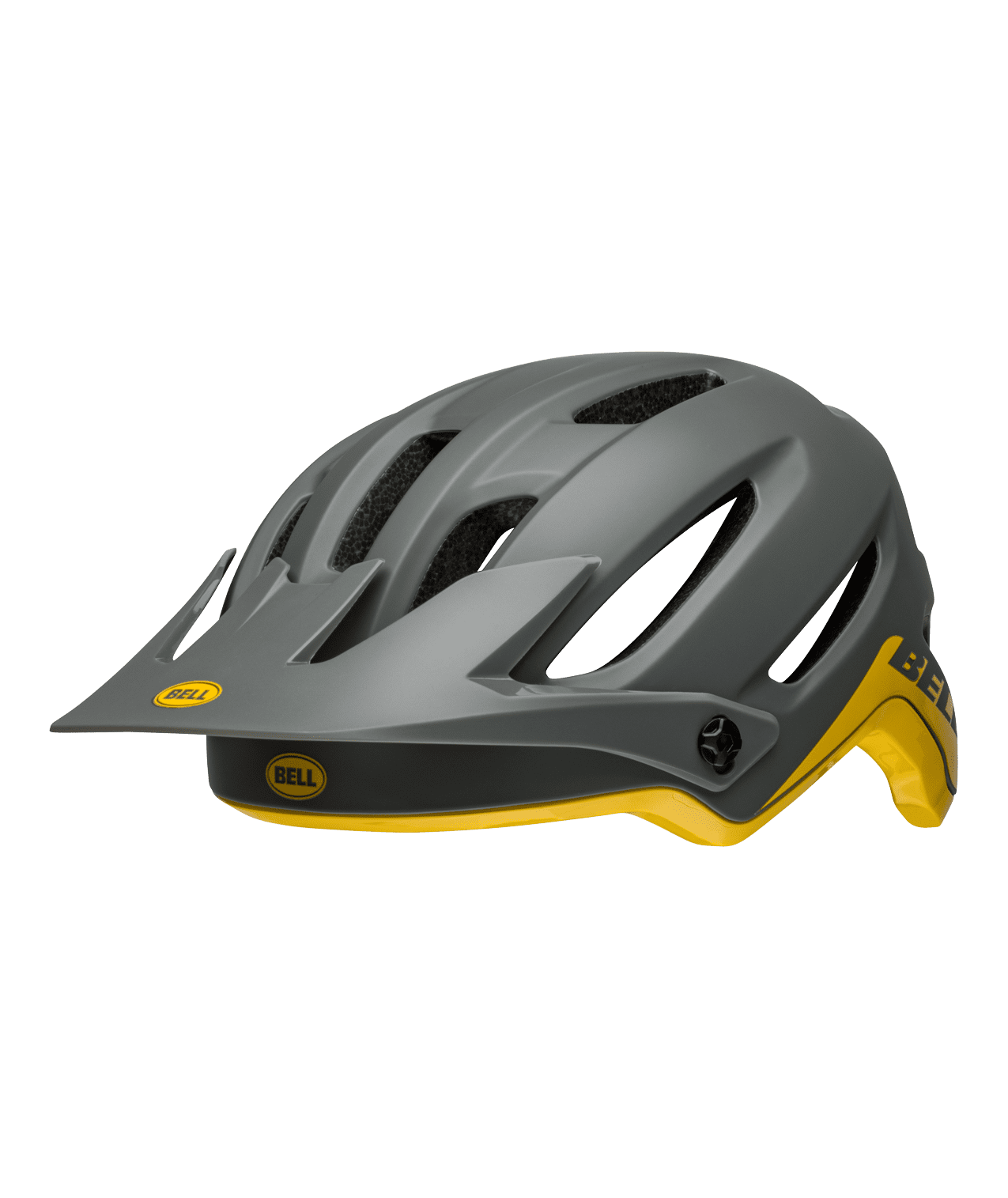 Bell 4Forty Mips Adult Mountain Bike Helmet - Matte/Gloss Gray/Yellow - Size M (55–59 cm)
