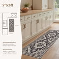 thumbnail image 2 of UERMEI 2x6 Washable Runner Rugs for Hallway, Modern Vintage Non Slip Indoor Rug for Entryway Doormats Bedroom Kitchen, Vacuum-Friendly Home Decor Carpet, Beige Brown, 2 of 8