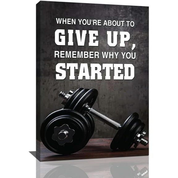 Aaheei Gym Wall Art Black Inspirational Quotes Pictures Wall Decor Cool Gym Workout Poster Canvas Prints Motivational Sports Modern Painting Artwork for Gym Lover Bedroom Living Room