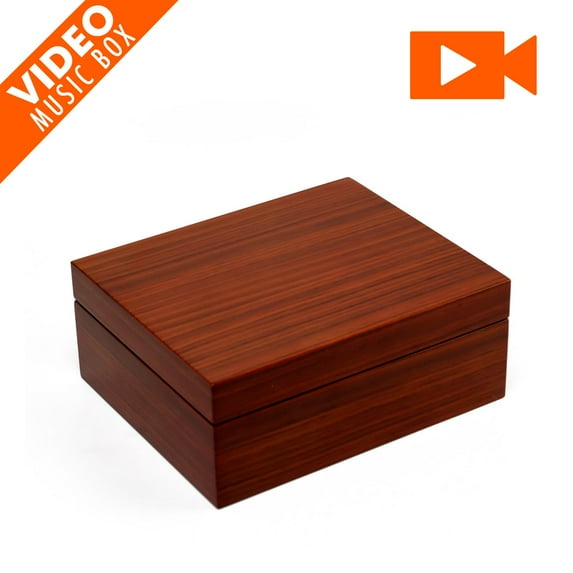 Ultra-Modern 18 Note Hi Gloss S.A. Wood Finish 5" LCD Video Jewelry Box - Over 400 Song Choices - Happy Birthday