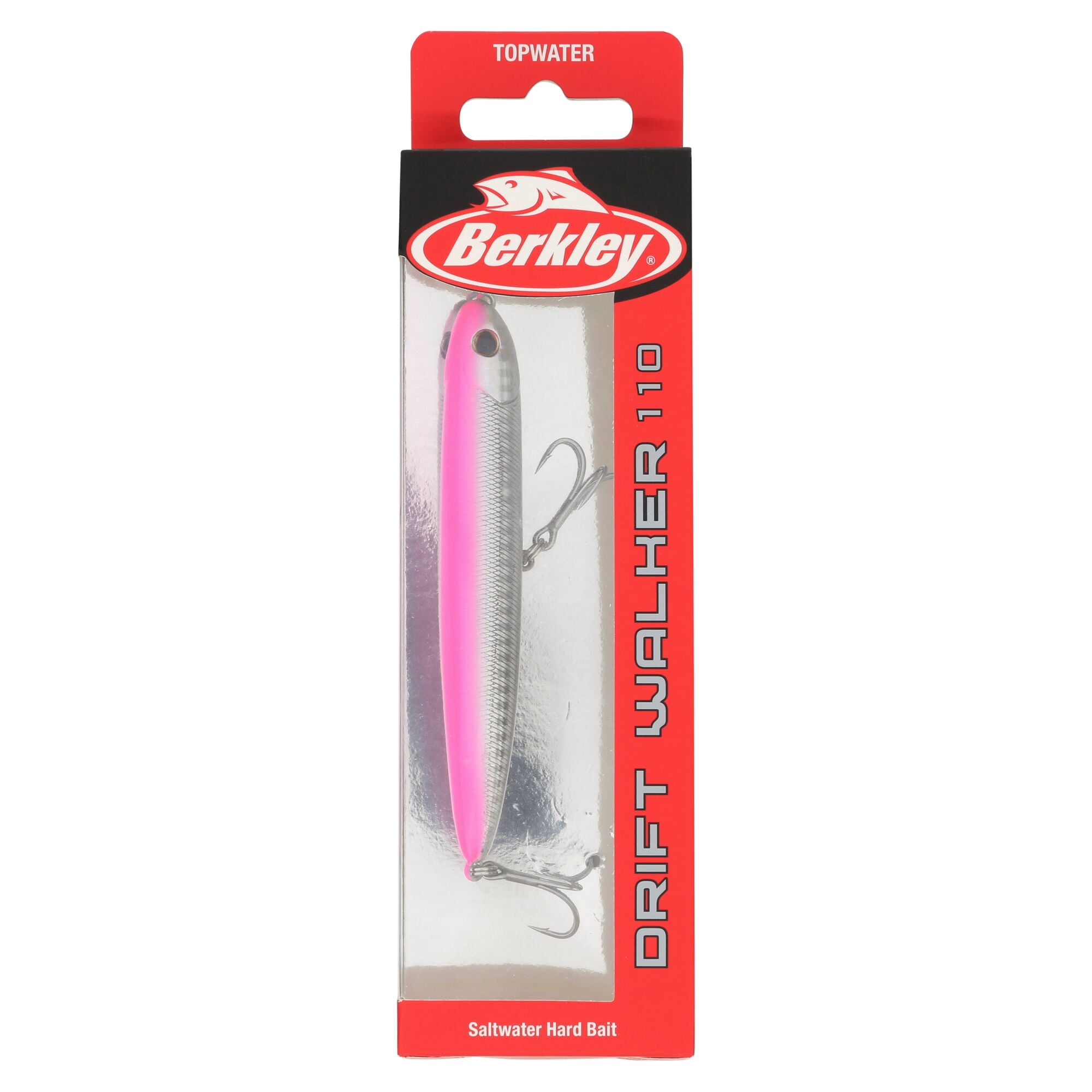 Berkley Drift Walker Saltwater, 4.3 in, Topwater Baits, Pink Silver (1 Count)