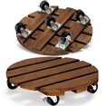 thumbnail image 1 of Soporte con ruedas para plantas Yangbaga de madera de 30 cm, paquete de 2, 1 of 6
