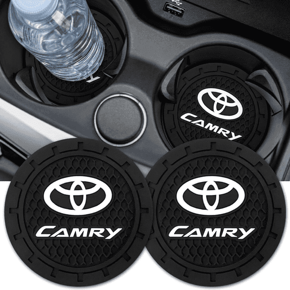 Car Cup Holder Coasters for Toyota Camry 2018-2026, Anti-Slip Silicone Interior Accessories, Black, 2-Pack